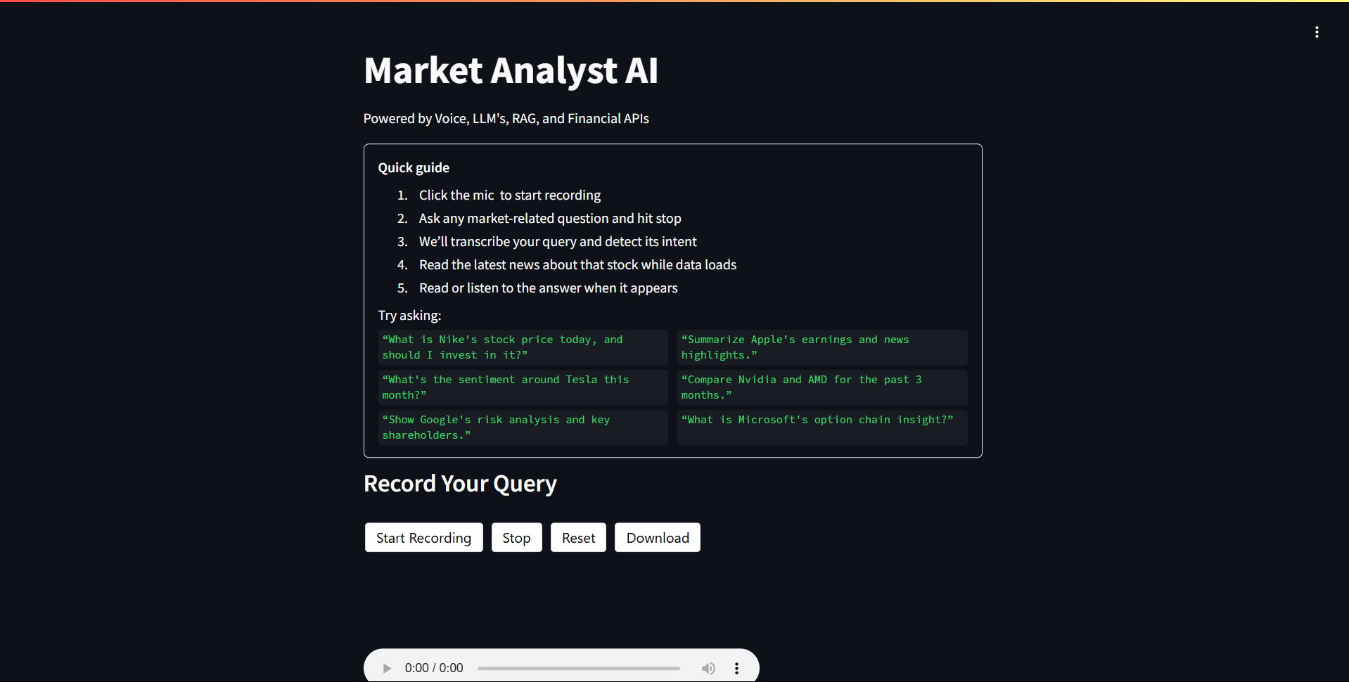 Multiagent Finance Assistant preview